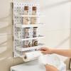 Pegboard Wall-Mount Kitchen Storage Rack for Seasonings - Hole-Free Combinable Shelf