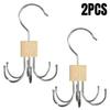 1/2/3/5Pcs 360° Rotating Storage Hanger Hook Multi-Claw Metal Belts Rack Wardrobe Organizer Bras Ties Scarves Closet Supplies