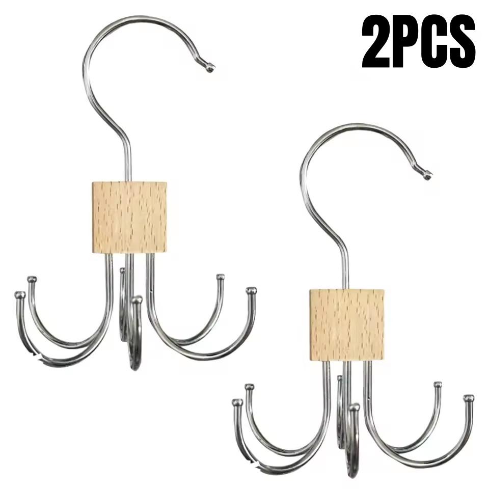 1/2/3/5Pcs 360° Rotating Storage Hanger Hook Multi-Claw Metal Belts Rack Wardrobe Organizer Bras Ties Scarves Closet Supplies