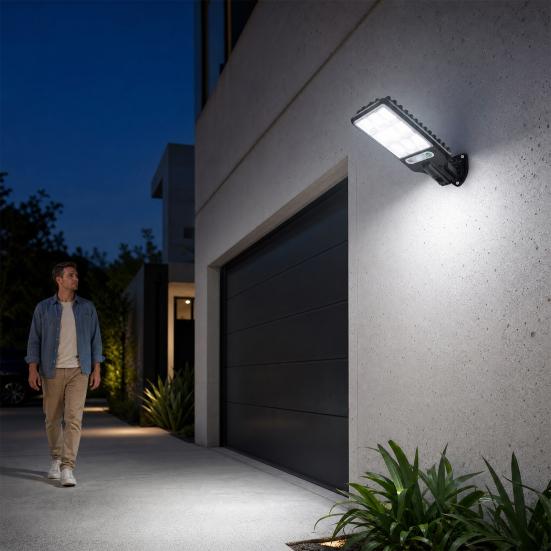 Solar Outdoor Wall Light, Motion Sensor Security Lamp with 3 Modes, Waterproof Garden Light for Patio Garage
