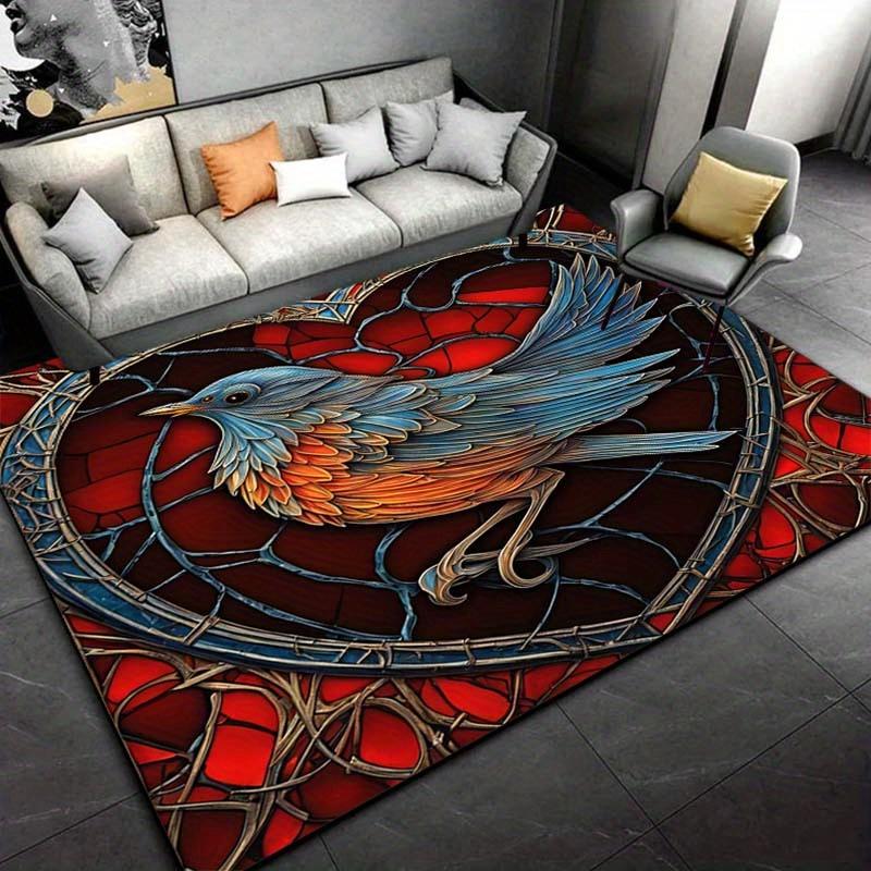 

Stained Glass Bird Rug for Artistic Spaces - Enhance Your Home with Vibrant Colors | Handcrafted Decorative Carpet 50cm x 80cm