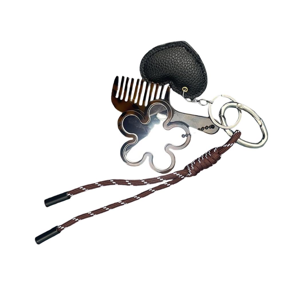 Kreatywne Wzory Wielofunkcyjny Brelok Grzebień Lusterko Przenośne Narzędzie do Włosów i Akcesorium Kosmetyczne do Codziennego Użytku