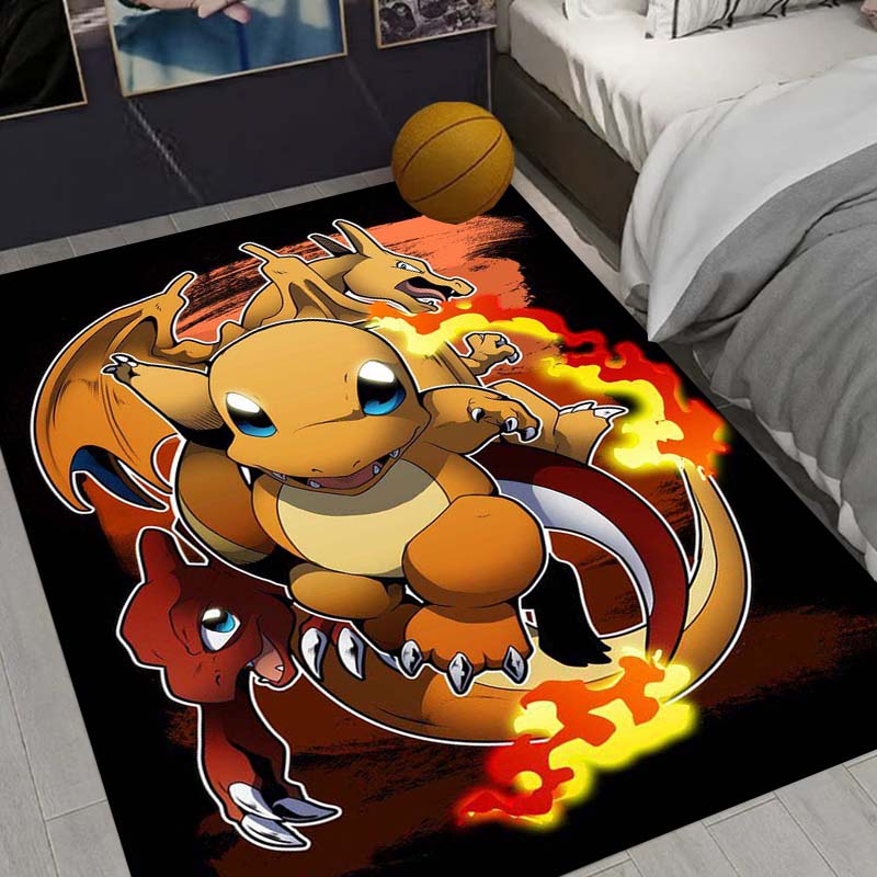 Charizard Charmander Pokemon Living Room Non-Slip Area Rug Soft Carpet for Bedroom Kids Playroom Sofa,Home Decor Doormat Gift-22