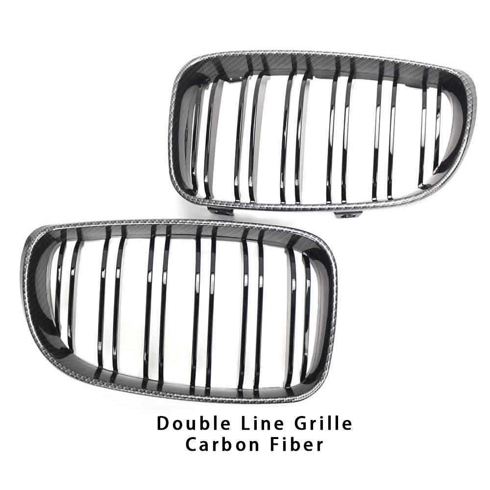 For BMW  E81 E82 E87 E88 1 series Car Front Bumper Kidney Grille Racing Grills Grilles Gloss Black Dual Slats Grill 2007-2011
