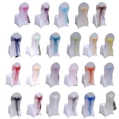 Multicoloured Chair Cover Bows Ties for Wedding Decors Event and Parties, Chair Sashes 10PCs