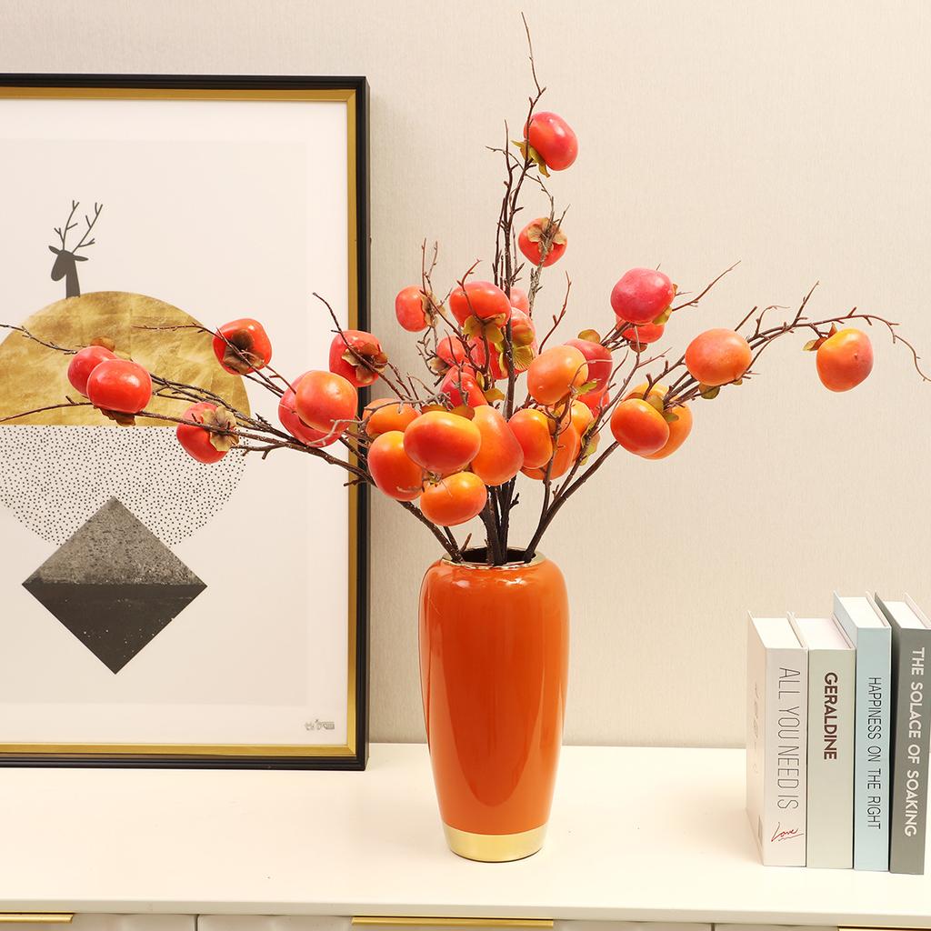 Simulation 7 Fruit Persimmon Branch Home Porch Decoration Flower Simulation Berry Flower Soft Decoration