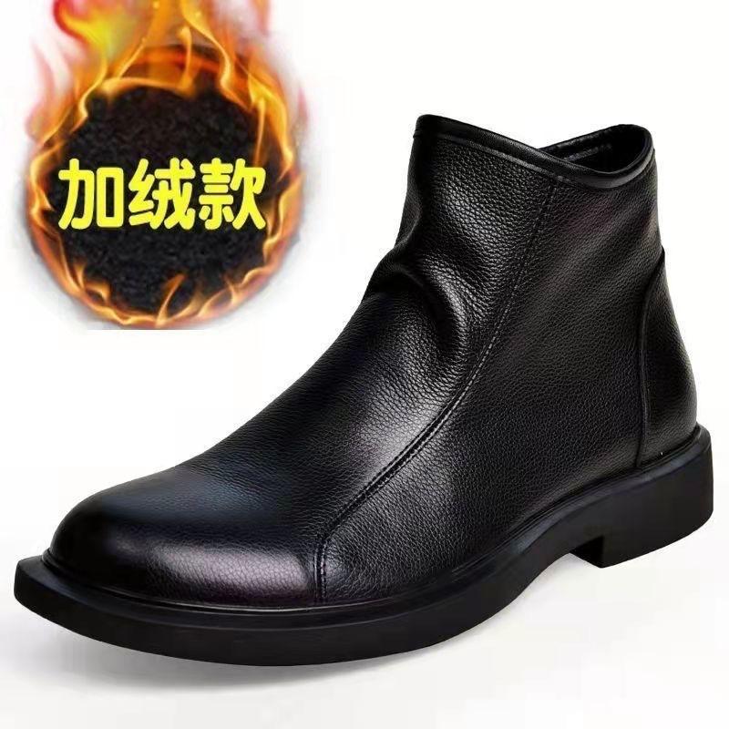 Autumn and winter new fashion Martin boots soft leather soft-soled boots men's cotton leather boots retro boots