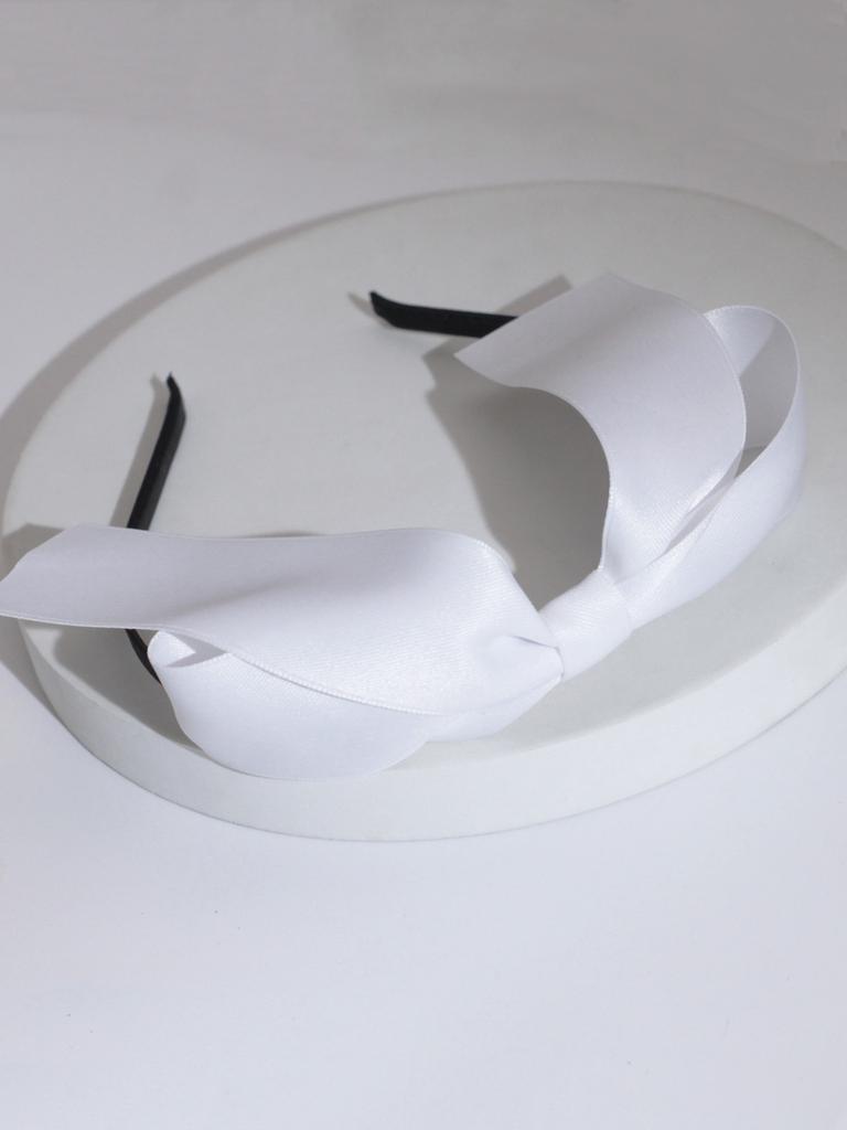 Lystrfac Solid Color Black Ribbon Bow Top Headband for Women Girls Fashion Bezel Female Hair Accessories