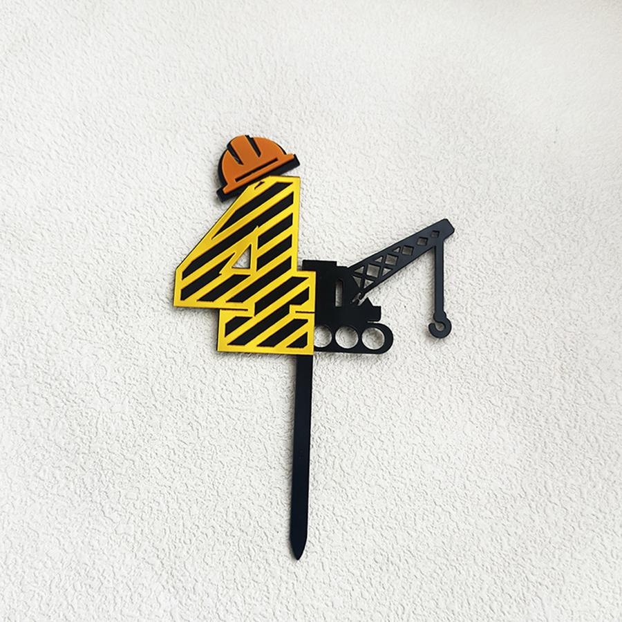 1pc Acrylic  Number 1-9 Year old  Boy's Birthday Cake Topper  For Children's Birthday Party Cake Decoration