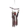 110cm Screaming Animated Hanging Halloween Decoration, Sound Touch Activated Zombie Decor with Glowing Red Eyes