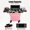 Professional Rolling Makeup Train Case Large Capacity with Removable Wheels for Makeup Artists Nail Techs Travel