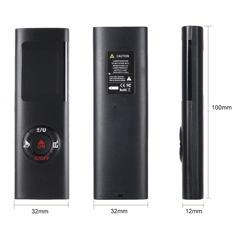 Electronic Handheld 40M Laser Distance Meter Mini Laser Rangefinder Laser Tape IP54 Waterproof LCD Display W/ Backlight