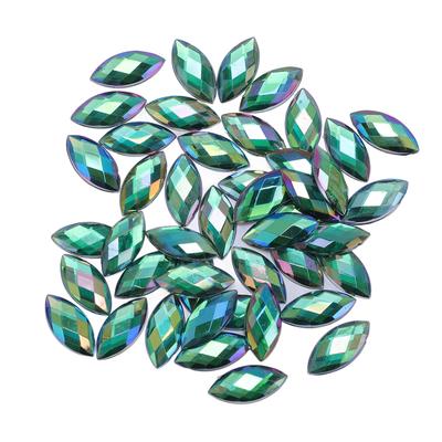 500Pcs Marquise Rhinestone Resin Flat Back Crafts Card Jewelry Making Costume Clothing Accessories Light Green AB
