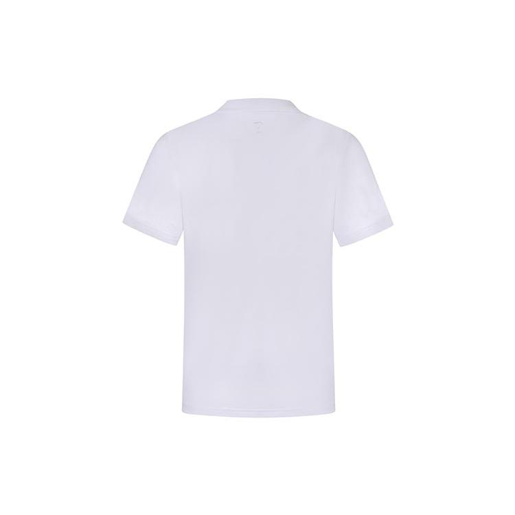 Li Ning Polo Shirts Unisex White Polo Collar Moderate Straight Fit APLR125-1