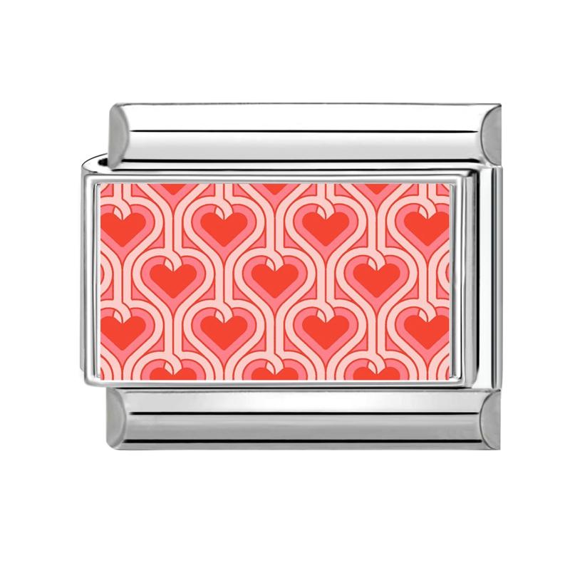 Colorful Block Landscape Red Pomegranate Apples Flower Italian Charm Links Fit 9MM Stainless Steel Bracelet DIY Making