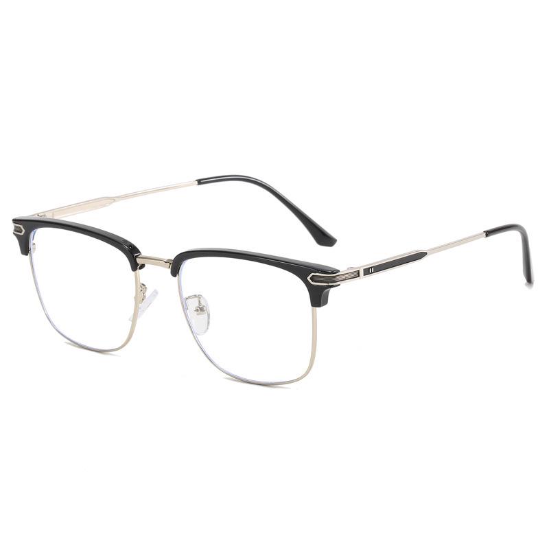 New Retro Large Business Casual Eyewear: Lightweight, Comfortable, Anti-Blue Light Eyebrow Frame.