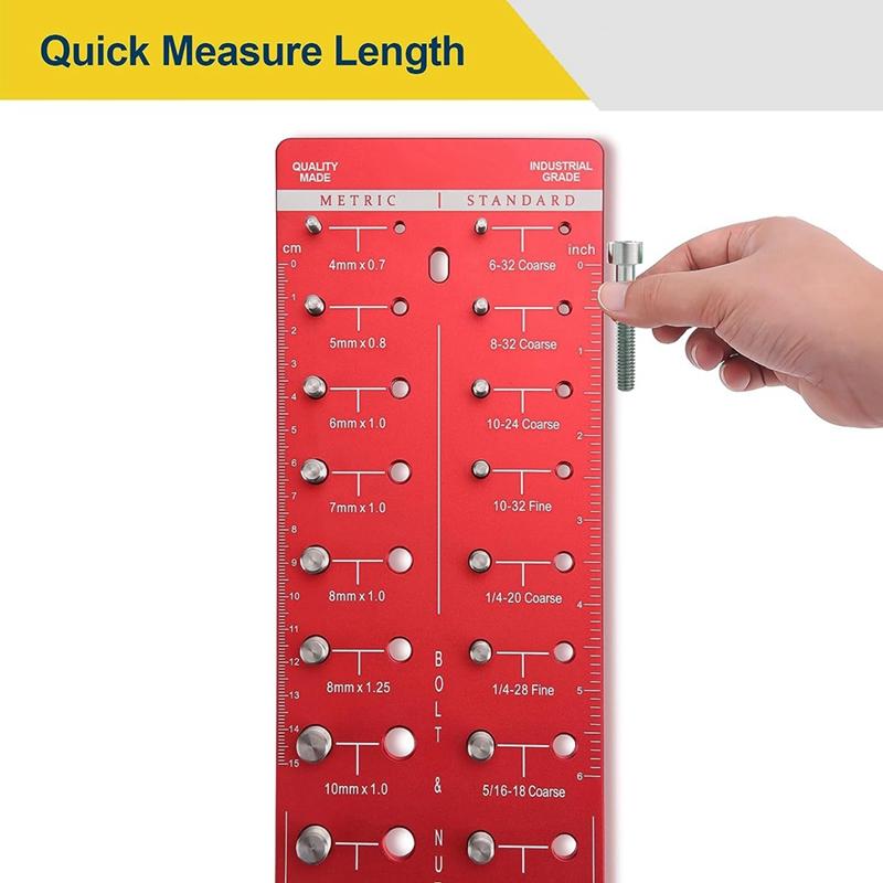 Thread Checker, Nut And Bolt Thread Checker, Bolt Size And Thread Gauge, Bolt And Nut Identifier Gauge, Bolt Gauge Durable