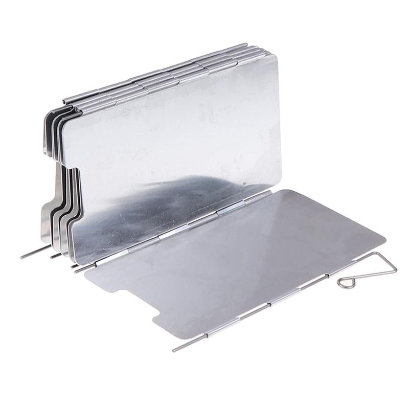 9 desková skládací zástěna proti větru pro hořák Venkovní kempingová vaření Plynový vařič Zástěna proti větru