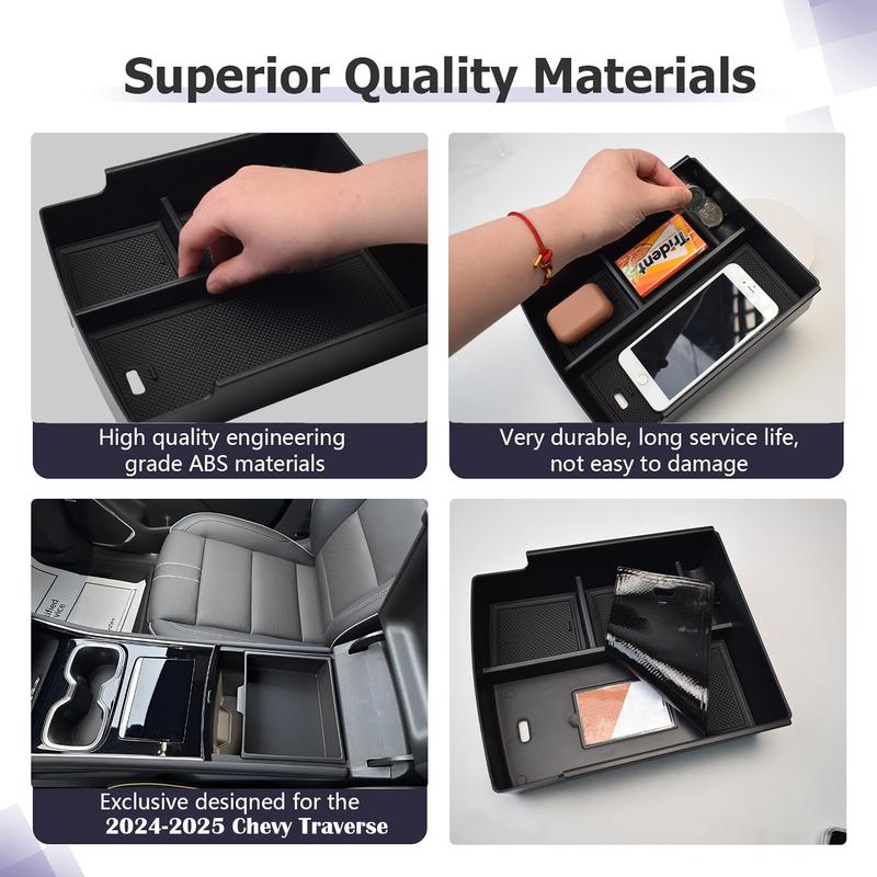 Center Console Armrest Storage Box Tray For 2024 2025 Chevrolet Traverse Center Console Organizer Interior Storage Accessories