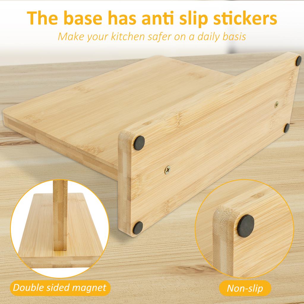Wood Magnetic Knife Holder With Anti Slip Base Double Side Universal Knife Rack Knife Stand for Knives Set Kitchen Counter Tool