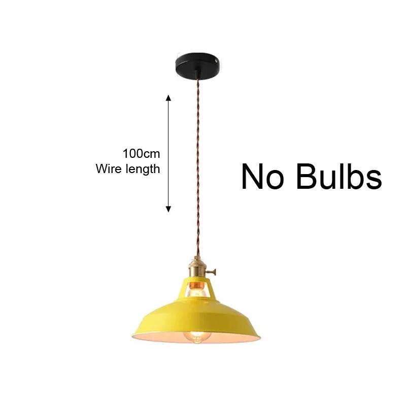 Iron Pendant Light Dia 26cm Colorful Restaurant Kitchen Home Ceiling Lamp Vintage Hanging Light Lampshade Decorative Lamps Ce