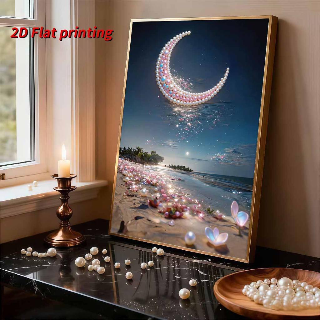 Pearl DIY The Night View of The Bay Art Kits 15.7x19.6inch Gem Art Pearl Painting Kits Without Frame for Adults Gift Idea Home Wall Decor