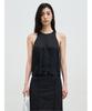 Anggae Satin Tank Zipup Vest Black