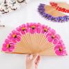 Portable Wooden Folding Fan Handheld for Dancing Wedding Party Gift Home Decoration and Stage Performance Use