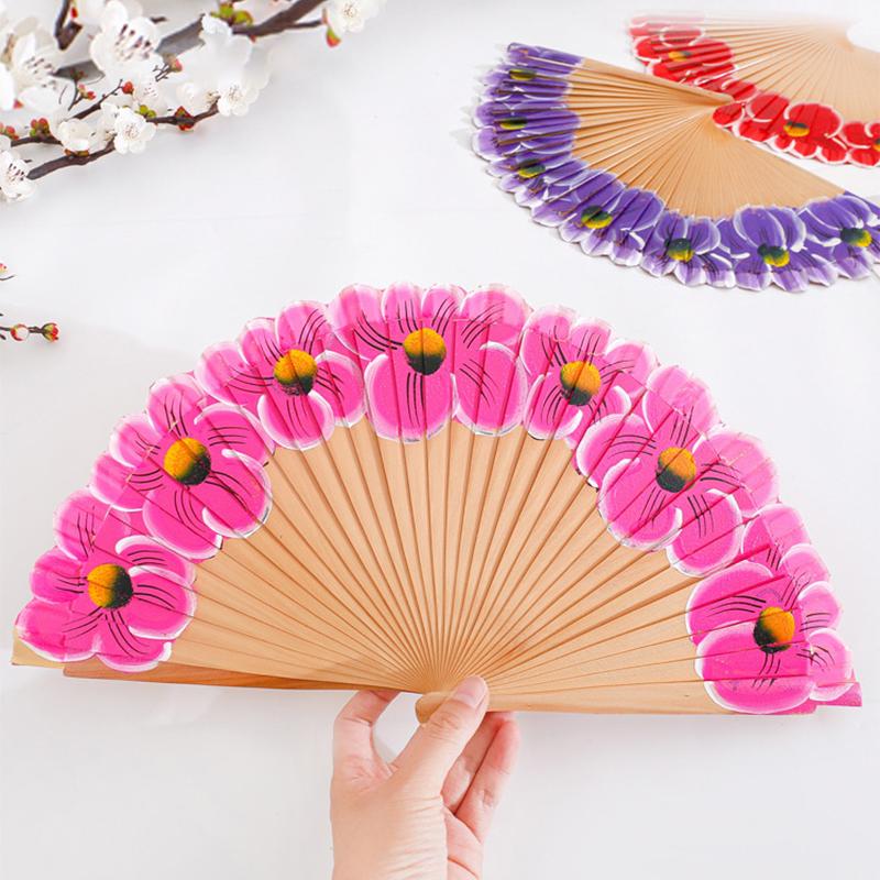 Portable Wooden Folding Fan Handheld for Dancing Wedding Party Gift Home Decoration and Stage Performance Use