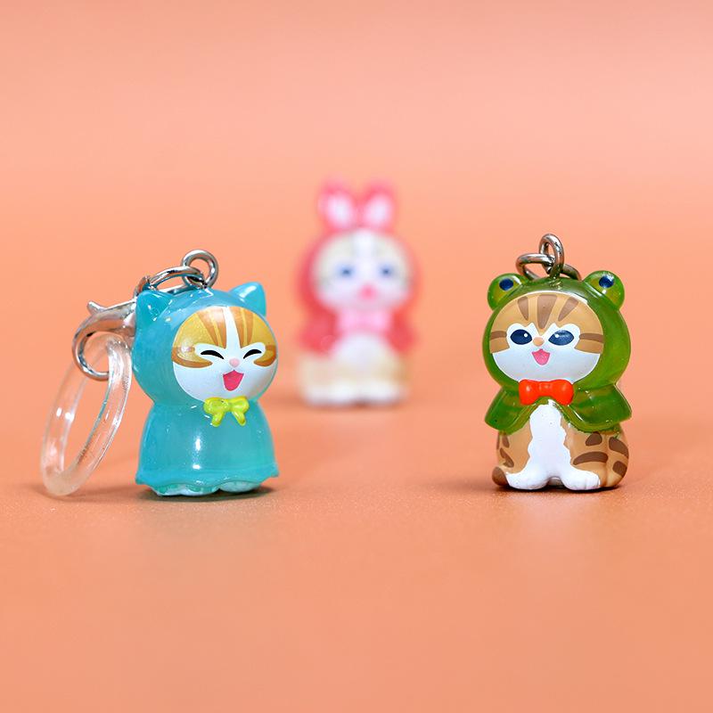 Cat Fu Shan Di Blind Box Pendant: Transparent Raincoat, Cute Healing Mobile Phone/Car Charm Keychain