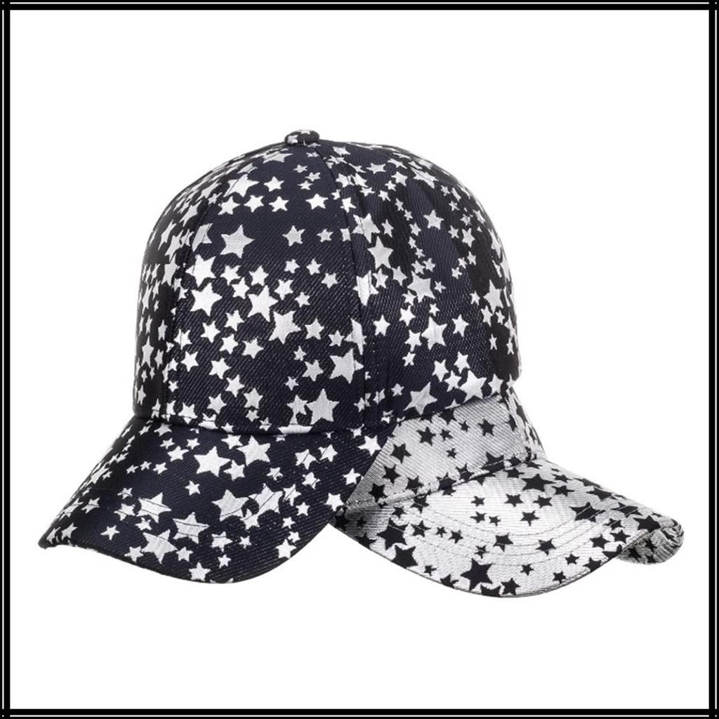 Cap with star CA694 [White Fang] pattern, sports, running, outdoor, women, men, (black)