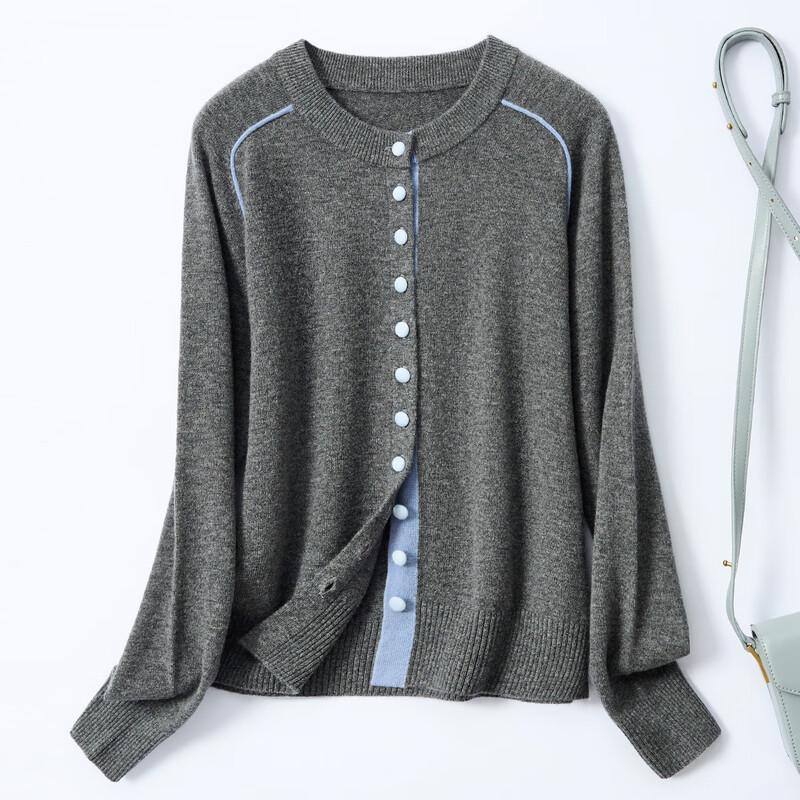 Jinjuan Women s 100% Pure Wool Knit Cardigan M
