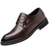 Men's Leather Shoes Business Dress Soft Leather Lace-up Commuter Work Shoes Men's British Suit Groom Wedding Shoes
