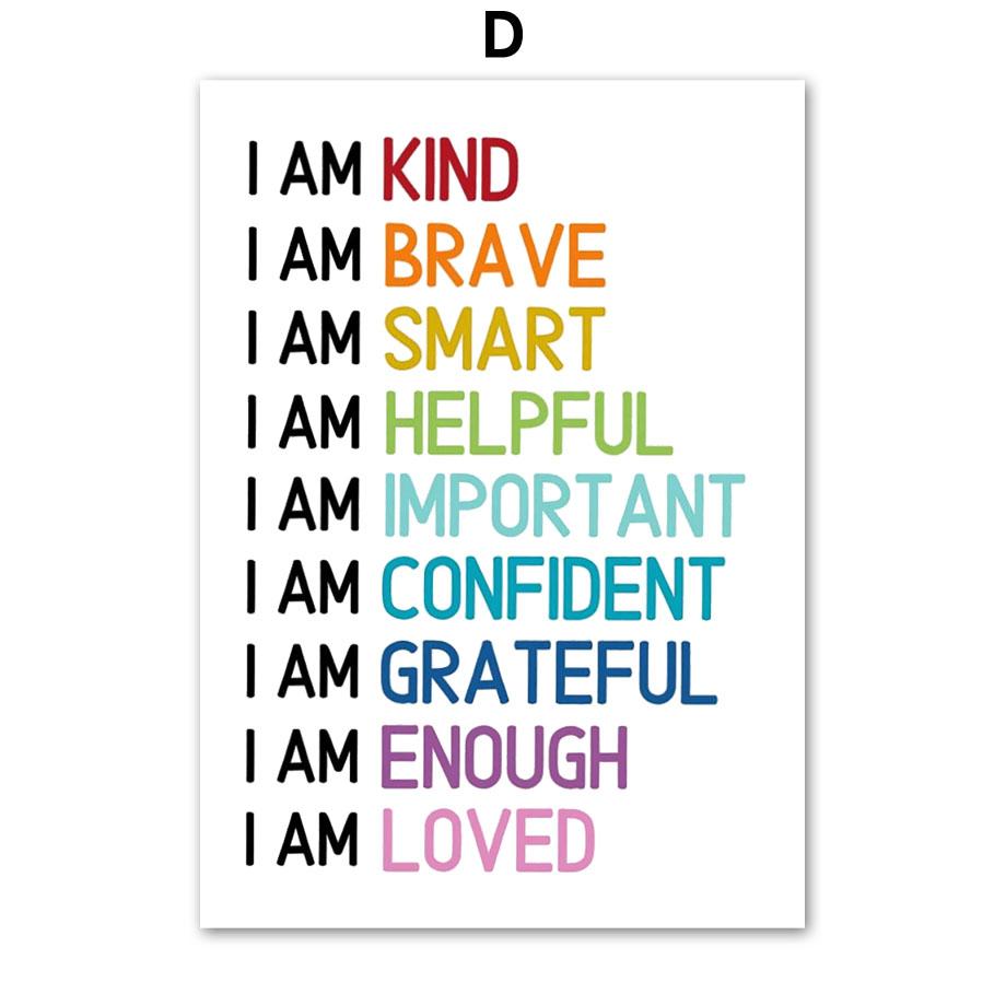 Rainbow Letters Nursery Baby Bedroom Nordic Posters And Prints Wall Art Canvas Painting Wall Pictures For Kids Room Decoration