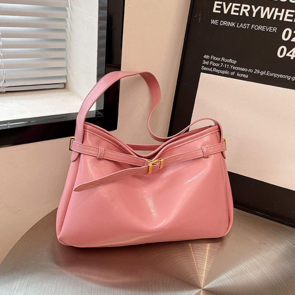 Tote Bag Large Capacity Handbag Solid Color Underarm Packs Fashion Retro PU Tote Bag  Outdoor