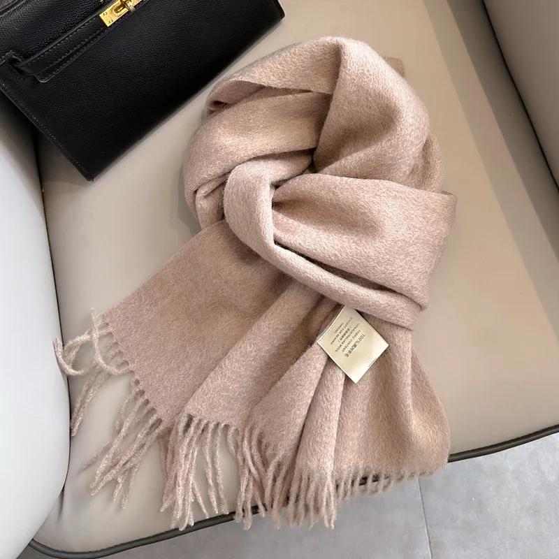 Winter Narrow Scarf 28 Color 100% Wool Scarf Hot Selling Solid Color Scarf Men's and Women's Universal Warm and Cold Proof Scarf
