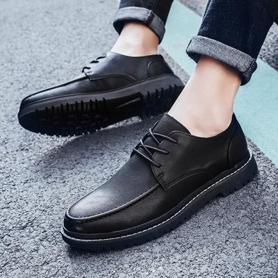 Lace-up New Versatile Men's Casual Shoes Spring British Trend Business Leather Shoes