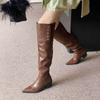 2025 New Over-the-knee Boots Women's Niche Design Two-wear Stacking Boots High Knight Boots Thick Heel Western Cowboy Boots