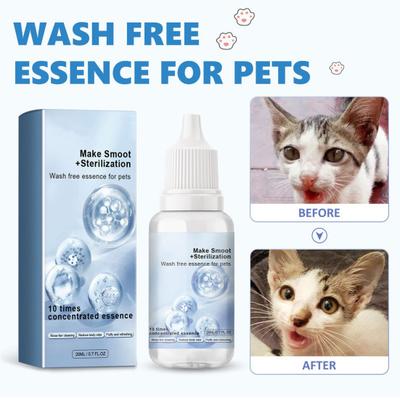 20ML Haustier Reinigungsessenz Tragbare Natürliche Inhaltsstoffe Wasserfreie Katzenfellpflegeessenz
