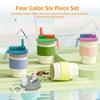 Coperchi con Cannucce Riutilizzabili in Silicone per Lattine, Coperchi a Prova di Perdite per Lattine di Soda con Cannucce per Lattine da 5,4 cm, Coperchio per Lattina di Bibita