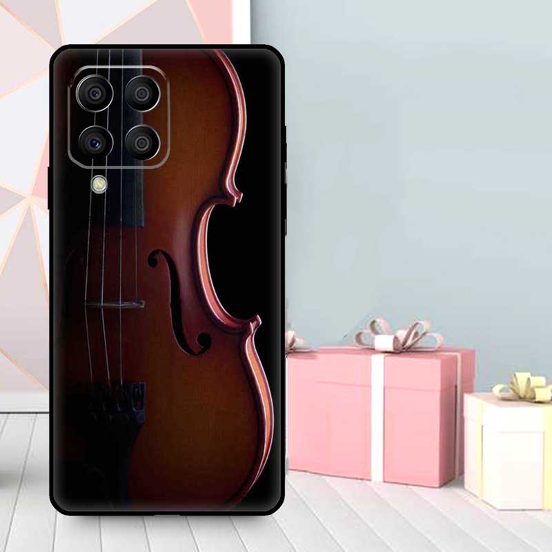 Elegant Violins Bow Sheet Music Case For Samsung Galaxy M56 M52 M32 M53 M16 M11 M21 M31 M35 M12 M13 M14 M15 M36 M55 M34 M54