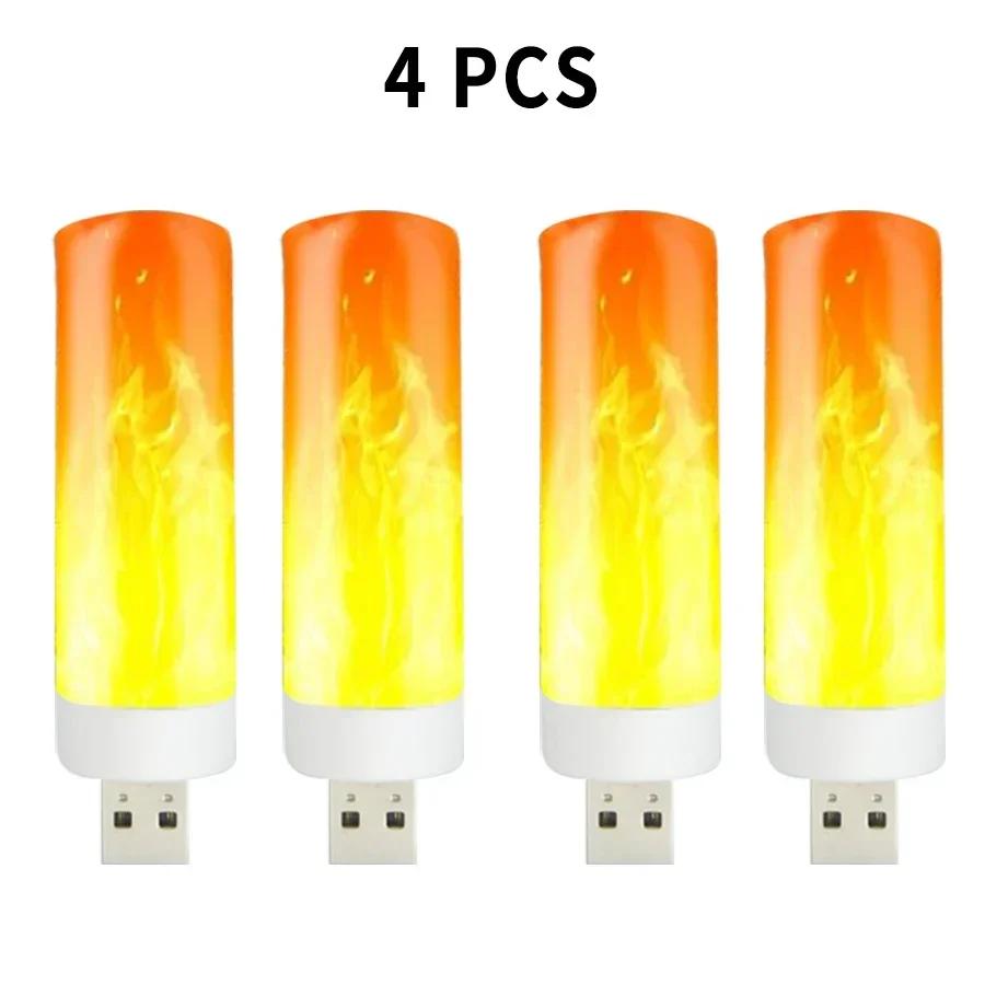 USB LED Flame Light Dynamic Flame Effect Fire Light Bulb USB Atmosphere Light LED Corn Bulb Garden Decor Flickering Lamp