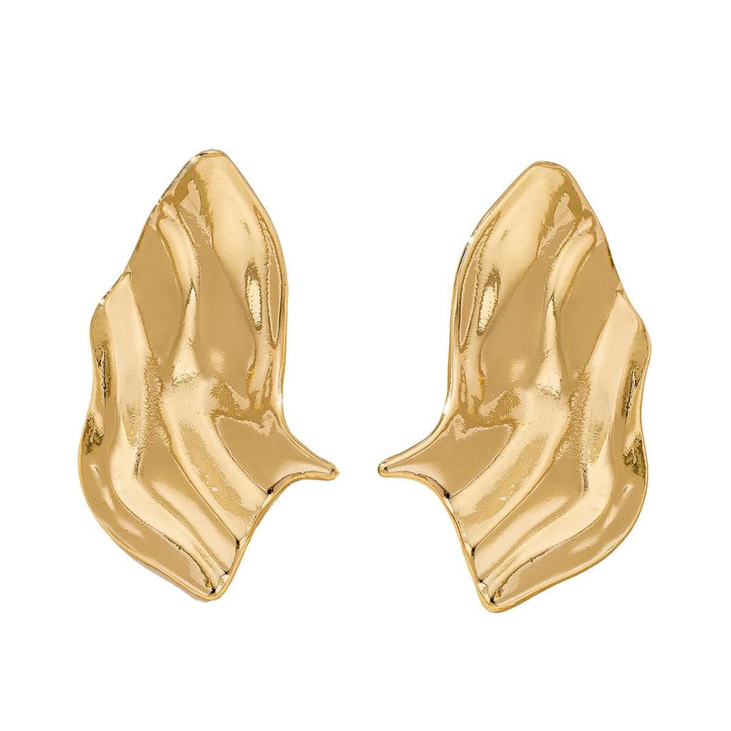European & American Irregular Geometric Pleated Earrings, 2026 Niche Asymmetrical Design for Women