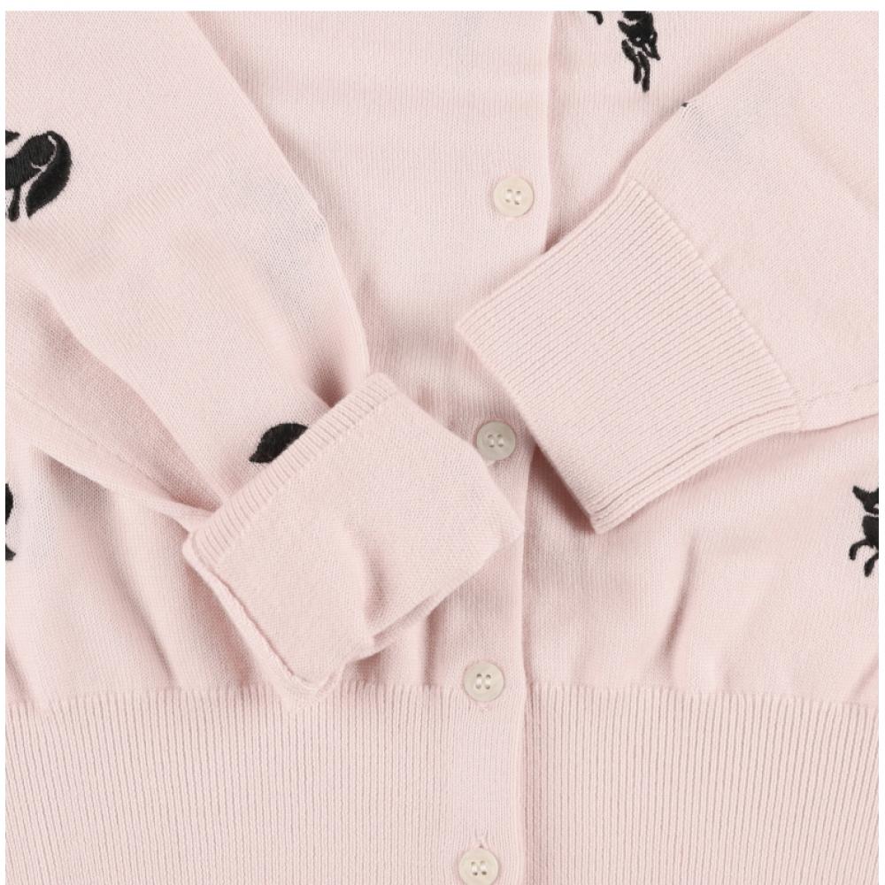 MaiSon KitSune Nw00504kf0001 P705 Embroidered Fancy Fox Embroidered Women S Cardigan