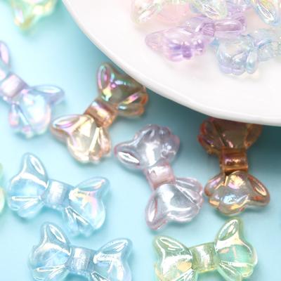 High Quality Transparent AB Material Decorative Beads Creative Shiny Small Bowknot