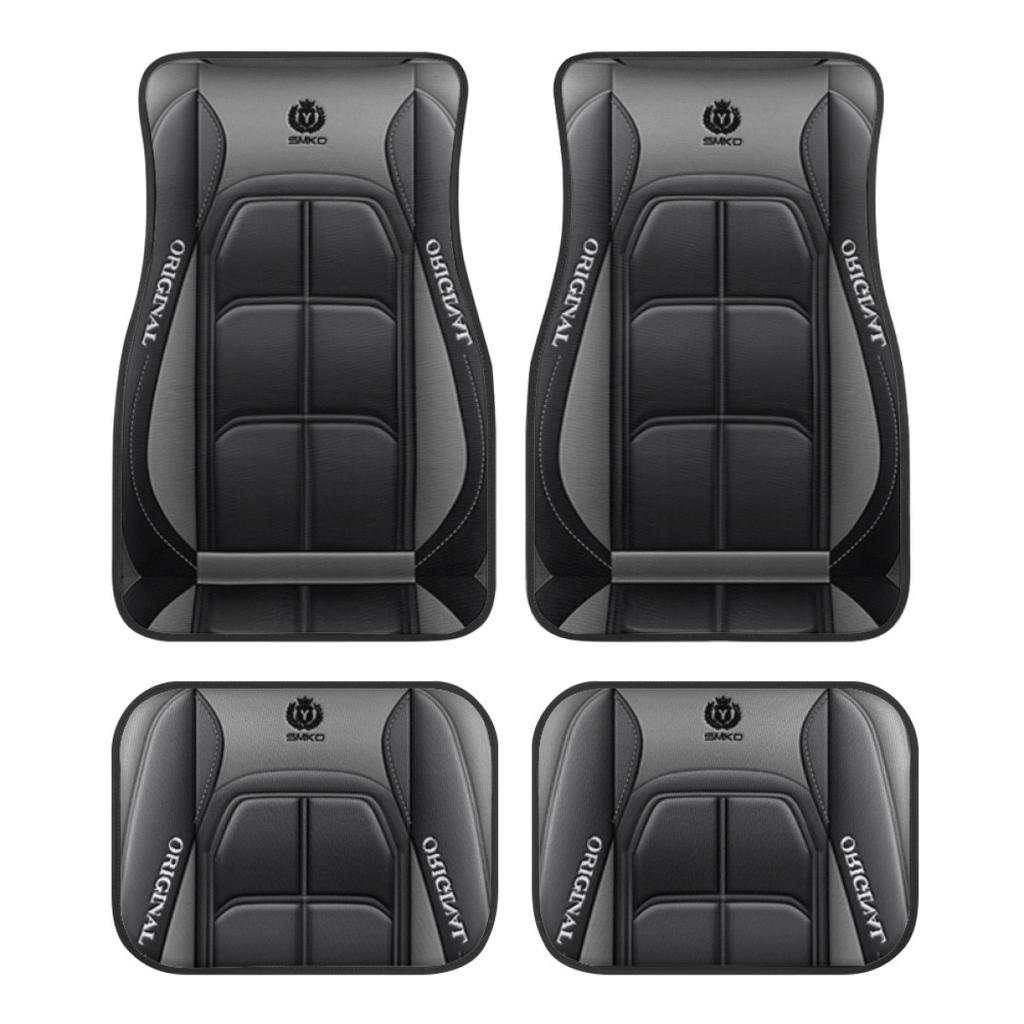 4pcs Elegant Car Floor Mats - Non-Slip, Easy-Clean Polyester All-Season Floor Mats Universal Car Carpet Interior Accessories