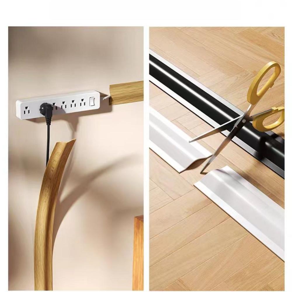 1 Roll 118.11inch Self-Adhesive Long Cable Protector, TV Cable Management Cord Hider Cord, Floor Cable Cover for Office Cable Ma