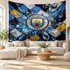 Arazzo da Parete Manchester City, Tessuto Morbido da Appendere, Sfondo Decorativo per Camera da Letto, Arte da Parete per la Casa