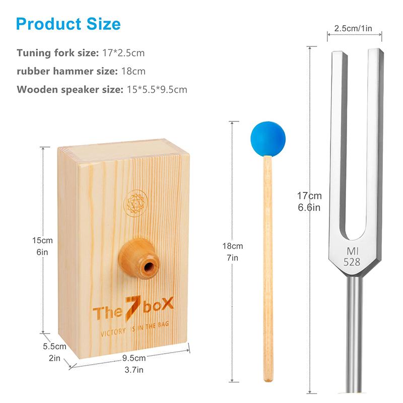 Ladicí vidlička 528Hz 432Hz, Rezonanční box pro ladicí vidličku, Ladicí vidličky pro čakry pro zvukovou terapii, Jógu, Meditaci a Relaxaci