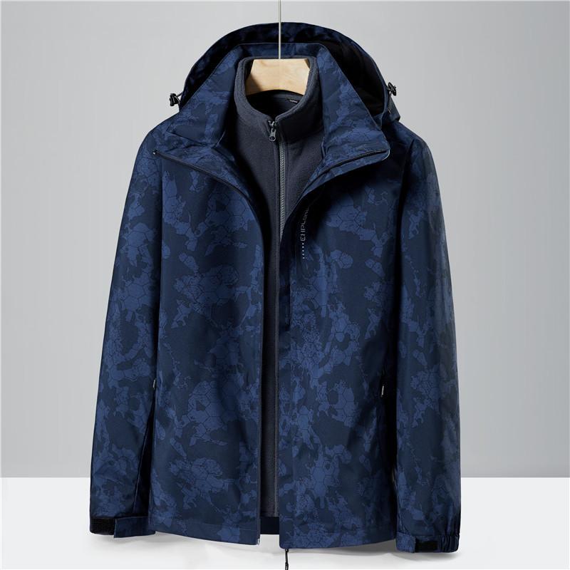 Autumn and Winter New Fashionable Sports Outdoor Three-in-one Men's and Women's Windproof and Waterproof Jacket Camouflage Men's Clothing
